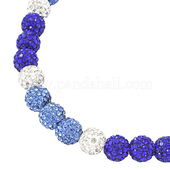 1 шт. ожерелье из круглых бусин из полимерной глины со стразами&nbsp;NJEW-SP0001-14A