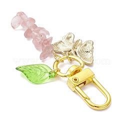 Подвесные украшения из вишневого кварцевого стекла&nbsp;HJEW-JM03258-02