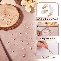 40 шт. подвески из искусственного жемчуга из латуни АБС-пластика двух цветов&nbsp;KK-TA0001-73