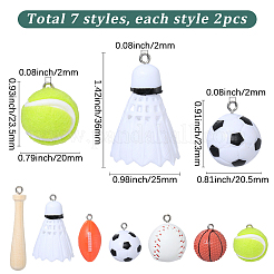 14 шт. 7 стиля спортивных подвесок из искусственной кожи&nbsp;DIY-SC0032-11