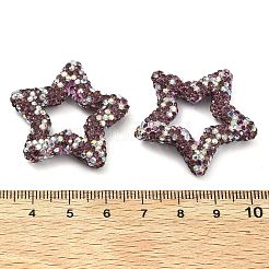 Звездообразные полимерные глиняные бусины со стразами&nbsp;CLAY-NH0001-06F