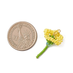 Подвески-цветы из стеклянных бусинок&nbsp;PALLOY-MZ01171-01