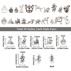 Подвески из тибетского сплава&nbsp;TIBEP-SC0001-66AS