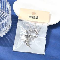 Фурнитура для сережек-гвоздиков из искусственного жемчуга из латуни с полукруглыми бусинами&nbsp;XGR0101P-118P