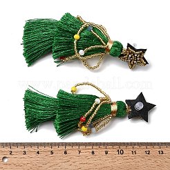 Серьги-гвоздики с кисточками в форме звезды из нержавеющей стали 304&nbsp;EJEW-D344-01