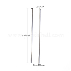 Стойкие к потускнению ювелирные инструменты и оборудование декоративные булавки из нержавеющей стали с плоской головкой&nbsp;X-STAS-E023-0.6x50mm