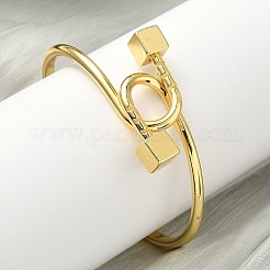 Латунь манжеты браслеты для женщин&nbsp;BJEW-F513-07G