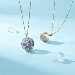 Наборы для самостоятельного изготовления круглого кулона-ожерелья&nbsp;DIY-UN0007-66G