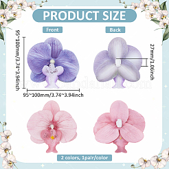 2 пара двухцветных пряжек для обуви из искусственной кожи с цветочным принтом&nbsp;DIY-NB0015-14