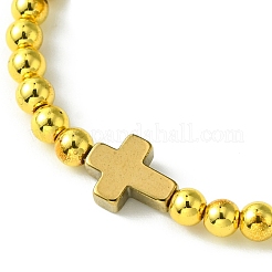 Эластичные браслеты из синтетического немагнитного гематита диаметром 4 мм.&nbsp;BJEW-JB10562