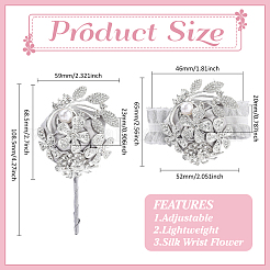 Корсаж бутоньерка из шелковой ткани имитация цветка AJEW-WH0248-359