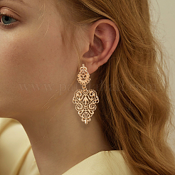 6 пара двухцветных сережек-гвоздиков из сплава для женщин&nbsp;EJEW-HY0001-16