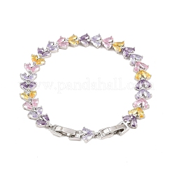 Теннисные браслеты из платиновой латуни с микропаве из кубических цирконий&nbsp;BJEW-B160-13P