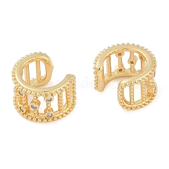 Женские серьги-манжеты из латуни с микропаве и прозрачным цирконием&nbsp;LS-EJEW-S225-19G-01