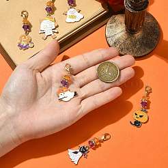 Подвесные украшения из эмали из сплава 6 шт.&nbsp;HJEW-FS00059