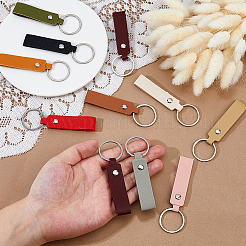 42 шт. 14-х цветные кожаные брелки с кольцами из платинового сплава&nbsp;KEYC-DC0001-30