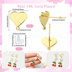 20 шт. латунные серьги-гвоздики&nbsp;KK-SC0006-80