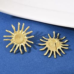 Латунные серьги-гвоздики-солнце&nbsp;EJEW-F400-20G