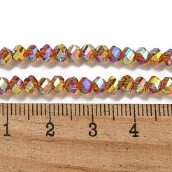 Стеклянные бусины с гальваническим покрытием &nbsp;GLAA-Q105-04T