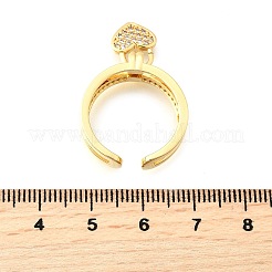 Манжеты из латуни с микро паве кубический цирконий для женщин&nbsp;RJEW-F184-14G