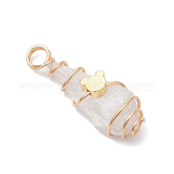 5 шт. 5 стиля гальванические подвески из натурального кварца с медной проволокой&nbsp;PALLOY-JF03427