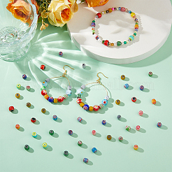 100 шт. 10-х цветные бусины ручной работы миллефиори лэмпворк&nbsp;LAMP-DC0001-24