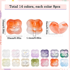 112шт 14 цвета прозрачные бусины лэмпворк ручной работы&nbsp;LAMP-SC0001-32