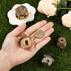 4 шт. 4-цветные миниатюрные украшения для дома из смолы&nbsp;DJEW-SP0001-17