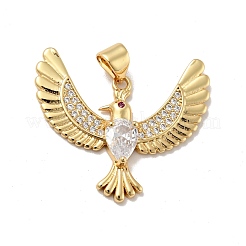 Птица латуни микро проложить Цирконом подвески&nbsp;KK-G419-32G