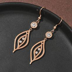 Серьги-подвески в форме листьев из нержавеющей стали 304&nbsp;EJEW-Z129-13RG