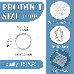 925 серебряное разделенное кольцо для прыжков&nbsp;STER-TA0001-48C