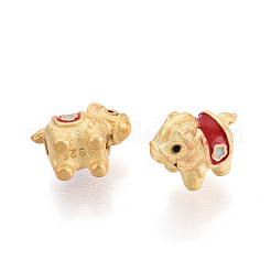 925 бусина из стерлингового серебра с темно-красной эмалью&nbsp;STER-T008-63G