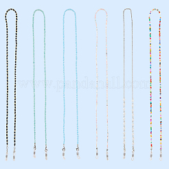 6 шт. 6 стиля стеклянных цепочек для очков&nbsp;AJEW-GF0011-56