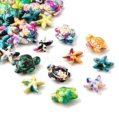 50 шт. 10 вида синтетических бирюзовых бусин&nbsp;G-FP0001-05