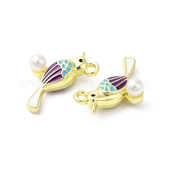 Подвески в виде птицы малиновка из сплава эмали&nbsp;ENAM-D050-08G-01