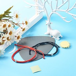 Кубики с сердцем латунные микропаве браслеты из фианитов из плетеных бусин для пар&nbsp;BJEW-JB06796