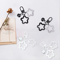 10шт 2-х цветные акриловые подвесные украшения в виде звезд&nbsp;HJEW-BBC0001-25A