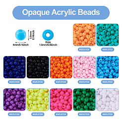 72 г 12 цвета непрозрачные акриловые бусины&nbsp;SACR-TA0001-54