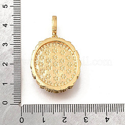 Латунные подвески с микропаве из кубического циркония и эмали&nbsp;KK-R222-08G-04