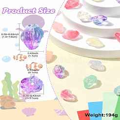 100 шт. 10-цветные прозрачные стеклянные бусины-спрей&nbsp;GLAA-CJ0002-72