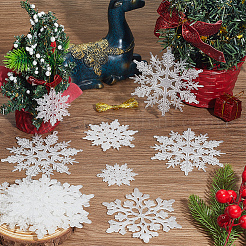 36шт снежинка пластиковая подвеска украшения&nbsp;DIY-CP0013-33A