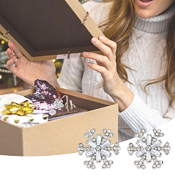 10 шт. снежинка сплав горный хрусталь булавка для лацкана задняя часть&nbsp;JEWB-FH0002-52