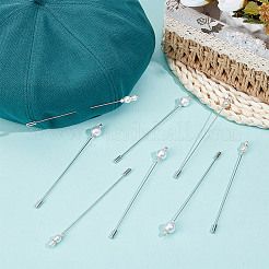 8 шт. 2 стиля броши из АБС-пластика с имитацией жемчуга и латуни&nbsp;JEWB-DR00018