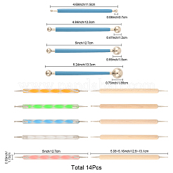 14 шт. 3 стиля пластиковых и деревянных двойных головок для лепки из глины набор инструментов&nbsp;TOOL-SP0003-22