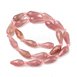 Природного кварца клубники нитей бисера&nbsp;G-G453-F03-8x16mm