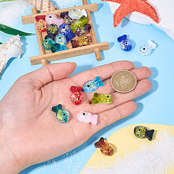 20 шт. 10-х цветные бусины-рыбки из фольги ручной работы&nbsp;FOIL-TA0001-04