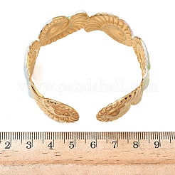 Браслеты-манжеты из нержавеющей стали Ocean 304 с эмалью для женщин&nbsp;BJEW-F518-02G-G