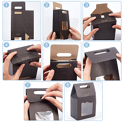 Прямоугольные подарочные коробки для хранения бумаги с прозрачным окном&nbsp;CON-WH0095-60