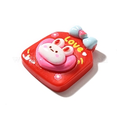 Кабошоны из непрозрачной смолы на тему кролика&nbsp;CRES-U004-04B