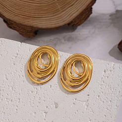 Серьги-гвоздики спиральной овальной формы из нержавеющей стали 304&nbsp;SU9252